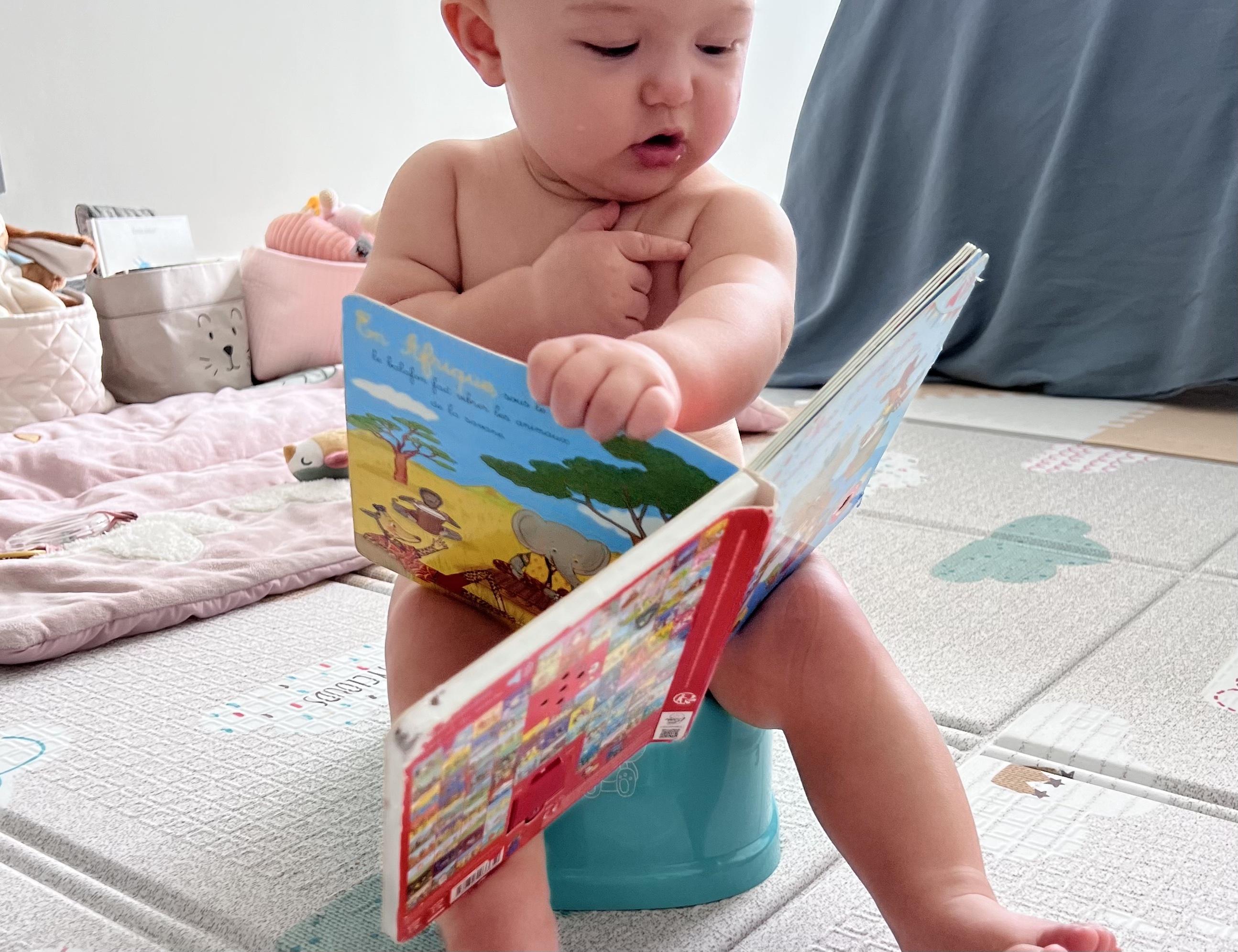 Baby pottying at 9 months